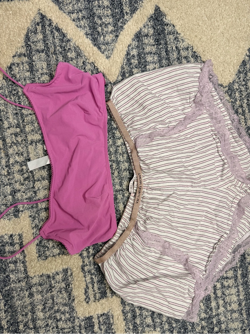 Out From Under Bralette and Victoria Secret Shorts PJS Set